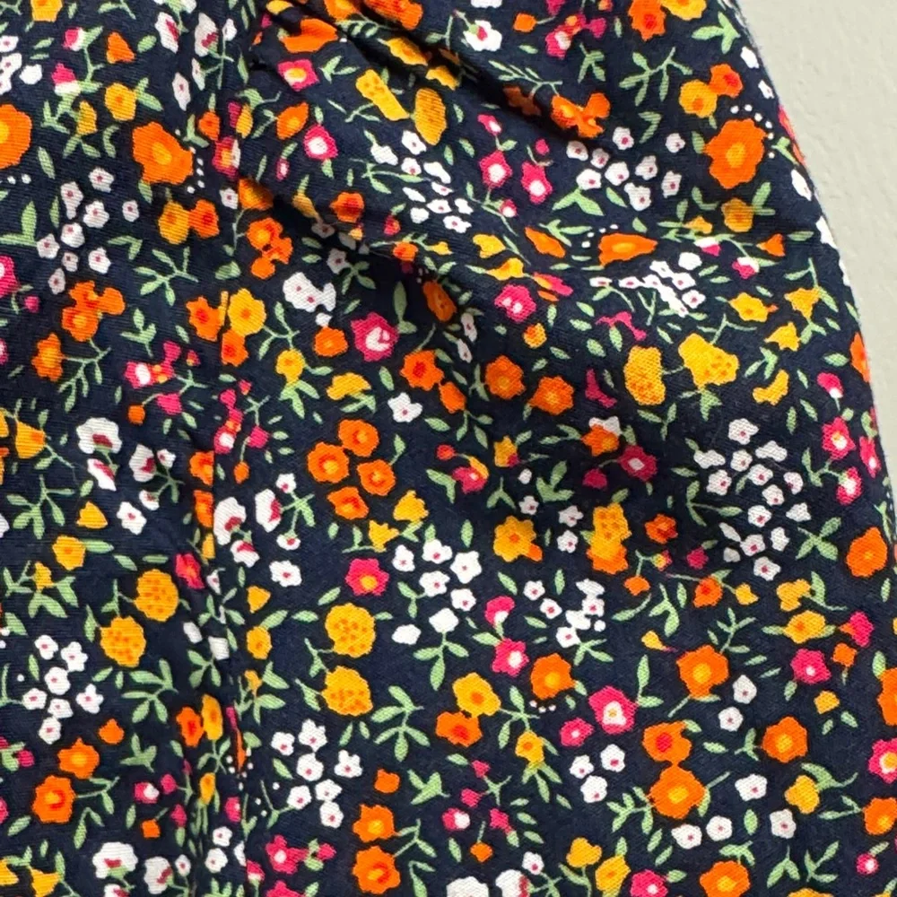 J. Crew Orange and Blue Long Sleeve Blouse with Tie Front - Size S